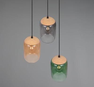 Trio Glazen eettafellampCork 3-lichts - 364630317