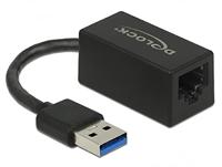 DeLOCK SuperSpeed USB-A (USB 3.1 Gen 1) male > Gigabit LAN 10/100/1000 Mbps compact adapter - thumbnail