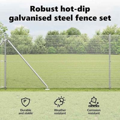 VidaXL Afrasteringspaal zilver 10 x 1 m (12 x 12 mm gaas) staal