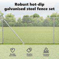 VidaXL Afrasteringspaal zilver 10 x 1 m (12 x 12 mm gaas) staal - thumbnail