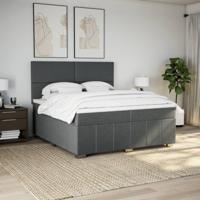 Boxspring met matras stof donkergrijs 200x200 cm - thumbnail