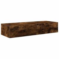 Wandschap met lades 100x36x19cm bewerkt hout gerookt eikenkleur - thumbnail