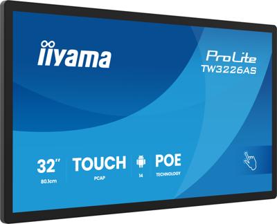 iiyama TW3226AS-B3P beeldkrant Interactief flatscreen 80 cm (31.5") LED Wifi 500 cd/m² Full HD Zwart Touchscreen Type processor Android 14 24/7