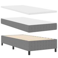 Boxspring bed Lichtgrijs en wit. 193 x 90 x 60 cm Katoenen stof - thumbnail