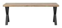 WOOOD Eettafel 'Tablo' Mangohout Visgraat, met X-poot, 180 x 90cm - thumbnail
