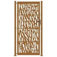 Poort met sporenontwerp 105x205 cm weervast staal - thumbnail