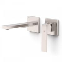 Wastafelmengkraan Inbouw Tres Slim Exclusive 2 Delen Rechte Uitloop en Hendel RVS - thumbnail