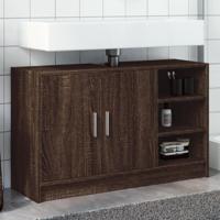 Wastafelkast 90x29x55 cm bewerkt hout bruin eikenkleurig - thumbnail