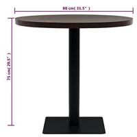 Bistrotafel rond 80x75 cm MDF en staal donker essenkleur - thumbnail