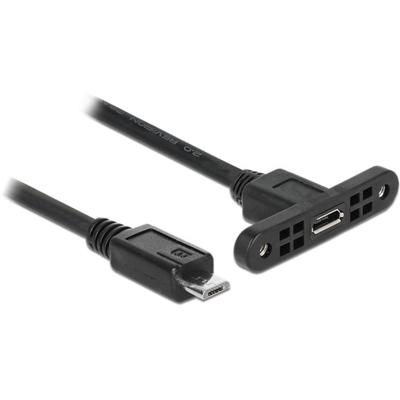 Delock 85245 USB-kabel USB 2.0 USB-micro-B stekker, USB-micro-B bus 0.25 m Zwart Delock 85245 USB-kabel USB 2.0 USB-micro-B stekker, USB-micro-B bus 0.25 m Zwart