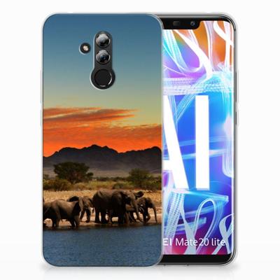 Huawei Mate 20 Lite | TPU Hoesje | Olifanten Huawei Mate 20 Lite | TPU Hoesje | Olifanten