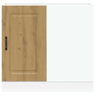 Onderkast Kalmar bewerkt hout artisanaal eikenkleur