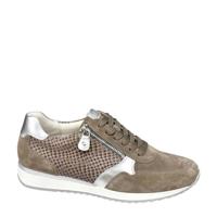 Medicus comfort suède sneakers taupe/zilver - thumbnail