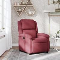 Fauteuil verstelbaar stof wijnrood - thumbnail