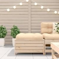 Tuinvoetenbank met kussen massief grenenhout - thumbnail