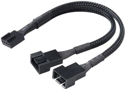 PC-ventilator Y-kabel [1x PC-ventilatorbus 4-polig - 2x PC-ventilatorstekker 4-polig] 0.15 m Zwart Akasa
