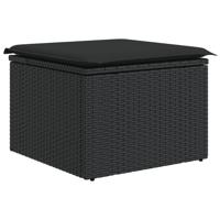 6-delige Loungeset met kussens poly rattan zwart - thumbnail
