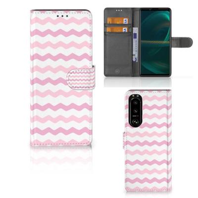 Sony Xperia 5III | Telefoon Hoesje | Waves Roze | Portemonnee hoesje