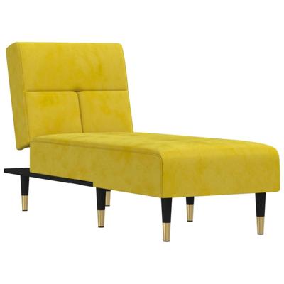 Chaise longue fluweel geel