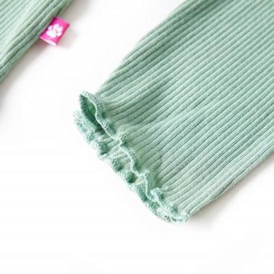 Kindershirt met lange mouwen lage col 140 donkermintkleurig Kindershirt met lange mouwen lage col 140 donkermintkleurig