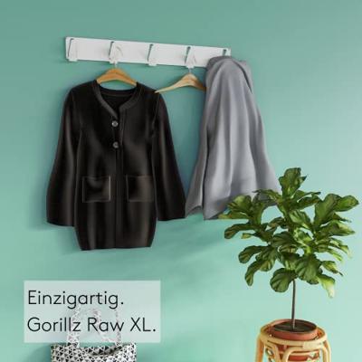 Gorillz Raw XL Five Industriële Wandkapstok 10 KapstokHaken