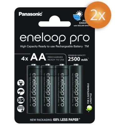 Voordeelpak 8 x Panasonic Eneloop Pro AA batterijen 2500mAh oplaadbaar