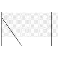 VidaXL Afrasteringspaal grijs 10 x 1 m (40 x 40 mm gaas) staal en pvc - thumbnail