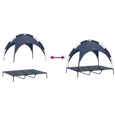 vidaXL Hondenbed Marineblauw 122 x 93 x 106,5 cm Staal, Hondenbed voor tuin en terras, modern, lichtgewicht, vlekbestendig, krasbestendig, verhoogd, rechthoekig ontwerp vidaXL Hondenbed Marineblauw 122 x 93 x 106,5 cm Staal, Hondenbed voor tuin en terras, modern, lichtgewicht, vlekbestendig, krasbestendig, verhoogd, rechthoekig ontwerp
