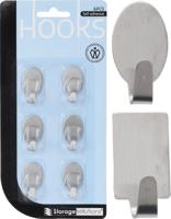 Plakhaakjes RVS 6 stuks op kaart - thumbnail