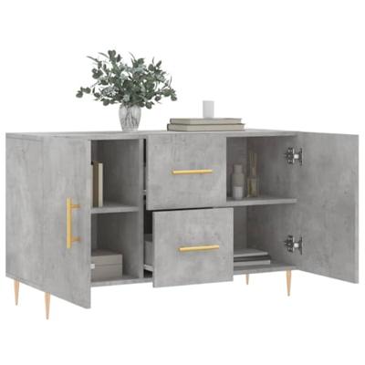 Dressoir 100x36x60 cm bewerkt hout betongrijs