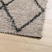 VidaXL Vloerkleed pamplona shaggy hoogpolig 80x250 cm beige antraciet - thumbnail