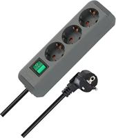 Brennenstuhl 1152340015 Stekkerdoos met schakelaar 3-voudig Zilver Randaarde stekker 1 stuk(s) - thumbnail