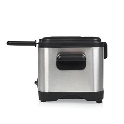 Princess 182612 Frituurpan 1.5 l 1000 W Anti-aanbaklaag, Oververhittingsbeveiliging Zilver, Zwart