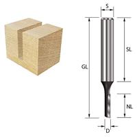 ENT Groeffrees HM 2x6x43mm, 1-snijkant kolf 8mm - 7910350 - 7910350 - thumbnail