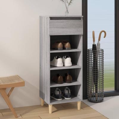 VidaXL Schoenenkast 40x36x105 cm bewerkt hout grijs sonoma VidaXL Schoenenkast 40x36x105 cm bewerkt hout grijs sonoma