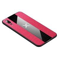 Voor Huawei P20 XINLI stiksels doek Textue schokbestendig TPU beschermhoes (rood) - thumbnail