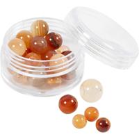 Creativ Company Kralen van agaat, d 6+8+10 mm, gatgrootte 0,9-1 mm, ca. 28 stuk, lichtbruin, 28 stuk/ 1 doos - thumbnail