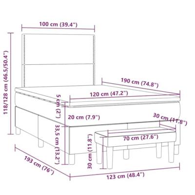 Boxspring met matras kunstleer zwart 120x190 cm