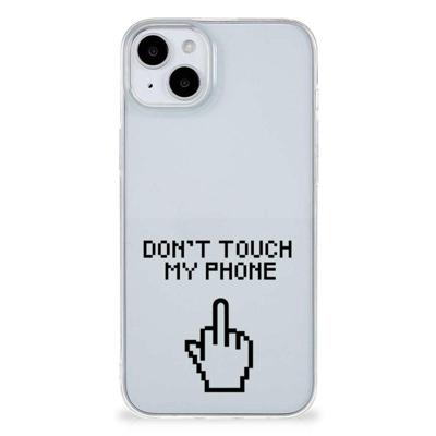 iPhone 15 Silicone-hoesje Finger Don't Touch My Phone iPhone 15 Silicone-hoesje Finger Don't Touch My Phone