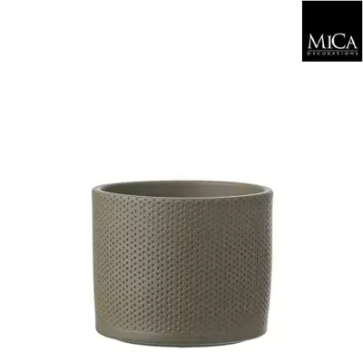 Mica Decorations era pot groen relief 13x15cm Mica Decorations era pot groen relief 13x15cm