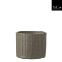 Mica Decorations era pot groen relief 13x15cm - thumbnail