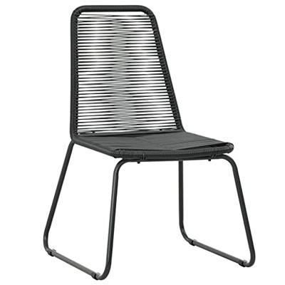 Tuinstoelen 2 st poly rattan zwart Tuinstoelen 2 st poly rattan zwart