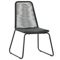 Tuinstoelen 2 st poly rattan zwart - thumbnail