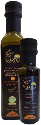 Kurtes fles delicatessen olijfolie savory 100 ml