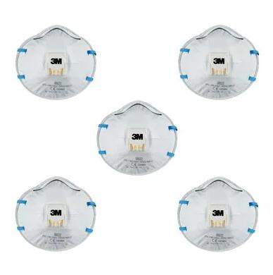 3M Cool Flow stofmasker, FFP2, met ventiel, pak van 5 stuks