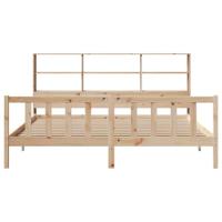 Bed met boekenkast zonder matras massief grenenhout 180x200 cm - thumbnail