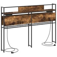 Opberghoofdbord Gerookt eiken 140 cm Bewerkt hout - thumbnail