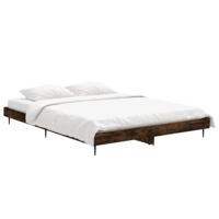 Bedframe zonder matras hout gerookt eikenkleurig 140x190 cm - thumbnail