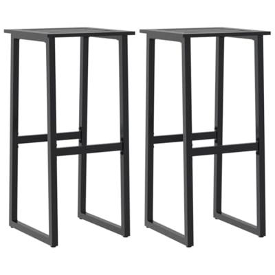 Barkrukken 2 st 38x38x80 cm gepoedercoat staal zwart