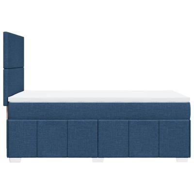 Boxspring met matras stof blauw 90x200 cm